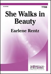 She Walks in Beauty TTBB choral sheet music cover